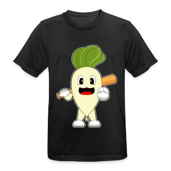 Radieschen Baseball Baseballschläger - Männer T-Shirt atmungsaktiv - Schwarz - Vorne - AI Model Male 178 light (178cm)