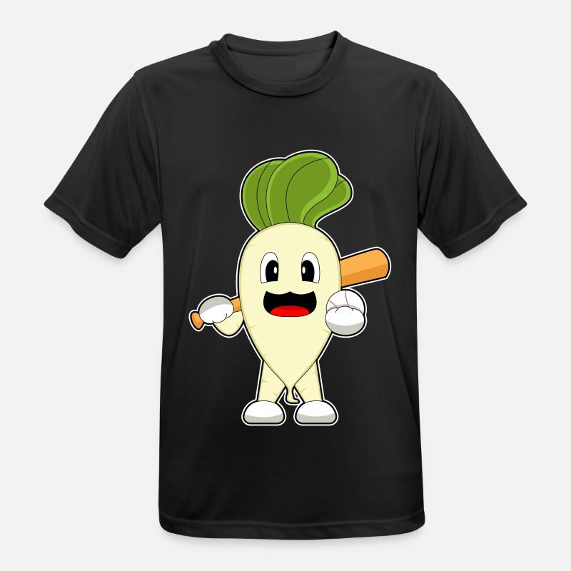 Radieschen Baseball Baseballschläger - Männer T-Shirt atmungsaktiv - Schwarz