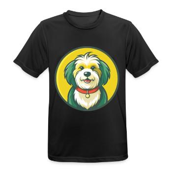 Havaneser Hund Niedlich Kawaii Cartoon Clipart Tier - Männer T-Shirt atmungsaktiv - Schwarz - Vorne - AI Model Male 178 light (178cm)