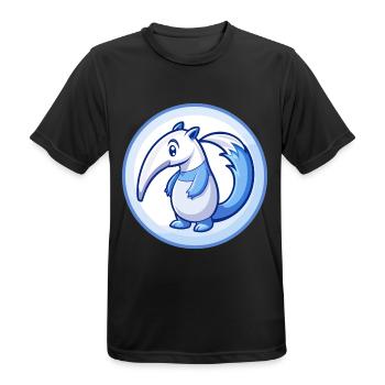 Ameisenbär Blau Kawaii Cartoon Figur Clipart Haustier - Männer T-Shirt atmungsaktiv - Schwarz - Vorne - AI Model Male 178 light (178cm)
