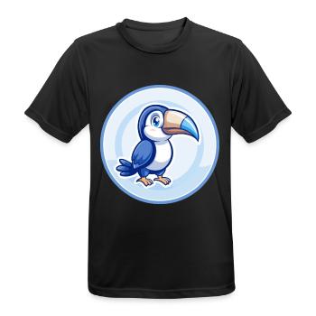 Tukan Blau Kawaii Cartoon Figur Clipart Haustier - Männer T-Shirt atmungsaktiv - Schwarz - Vorne - AI Model Male 178 light (178cm)