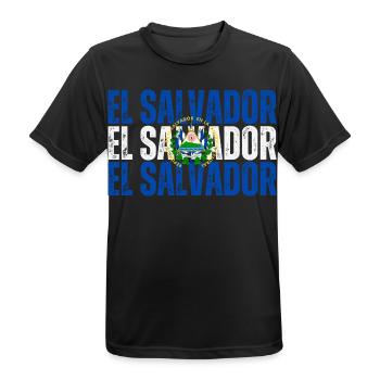 Drapeau du Salvador, fierté salvadorienne - T-shirt respirant Homme - noir - Devant - AI Model Male 178 light (178cm)