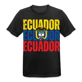 Flag of Ecuador, Ecuadorian pride - Men's Breathable T-Shirt - black - Front - AI Model Male 178 light (178cm)