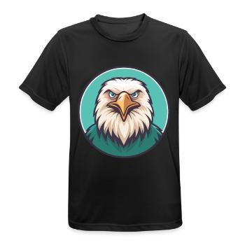 Eagle Kawaii Cartoon Character Animal Pet Face - Men's Breathable T-Shirt - black - Front - AI Model Male 178 light (178cm)