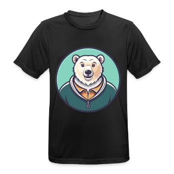 Eisbär Kawaii Cartoon Figur Tier Gesicht - Männer T-Shirt atmungsaktiv - Schwarz - Vorne - AI Model Male 178 light (178cm)