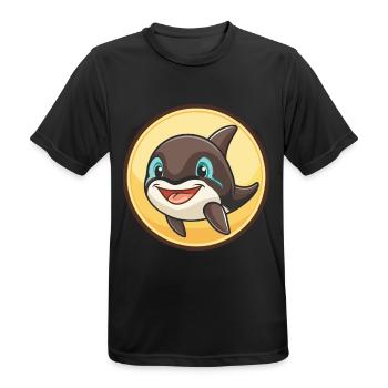 Orca Kawaii Cartoon Figur Tier Haustier Gesicht - Männer T-Shirt atmungsaktiv - Schwarz - Vorne - AI Model Male 178 light (178cm)