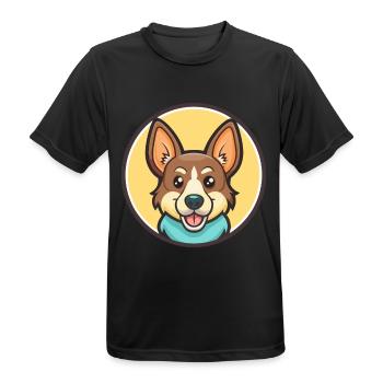 Corsican Dog Breed Colorful Cartoon Kawaii Clipart - Men's Breathable T-Shirt - black - Front - AI Model Male 178 light (178cm)