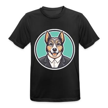 Castro Laboreiro Chien Race Dessin animé Kawaii Clipart - T-shirt respirant Homme - noir - Devant - AI Model Male 178 light (178cm)