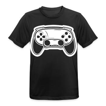 Dessin de manette de jeu vidéo - T-shirt respirant Homme - noir - Devant - AI Model Male 178 light (178cm)