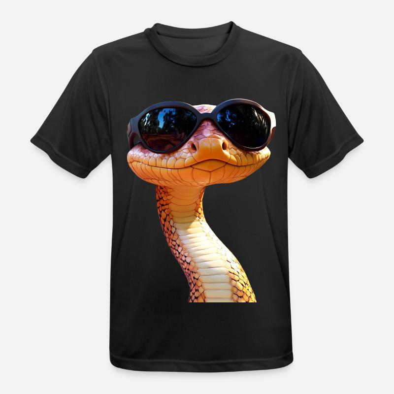 Schlange Python Kobra Mamba Klapperschlange Snake - Männer T-Shirt atmungsaktiv - Schwarz