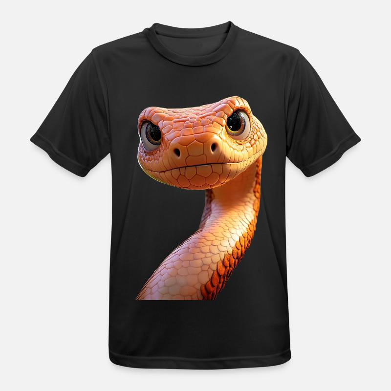 Schlange Python Kobra Mamba Klapperschlange Snake - Männer T-Shirt atmungsaktiv - Schwarz