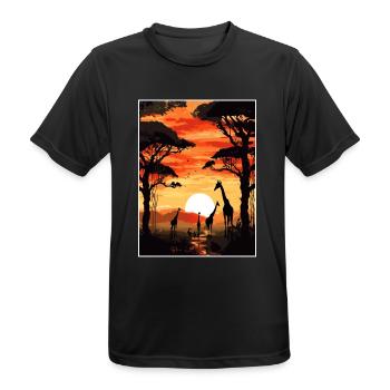 Afrika Reise Poster Souvenir Postkarte Malerei - Männer T-Shirt atmungsaktiv - Schwarz - Vorne - AI Model Male 178 light (178cm)