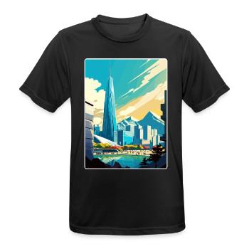 Séoul Corée du Sud Affiche de voyage Peinture Souvenir WPA - T-shirt respirant Homme - noir - Devant - AI Model Male 178 light (178cm)