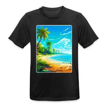 Bahamas Karibik Reise Poster Souvenir Farbe WPA - Männer T-Shirt atmungsaktiv - Schwarz - Vorne - AI Model Male 178 light (178cm)