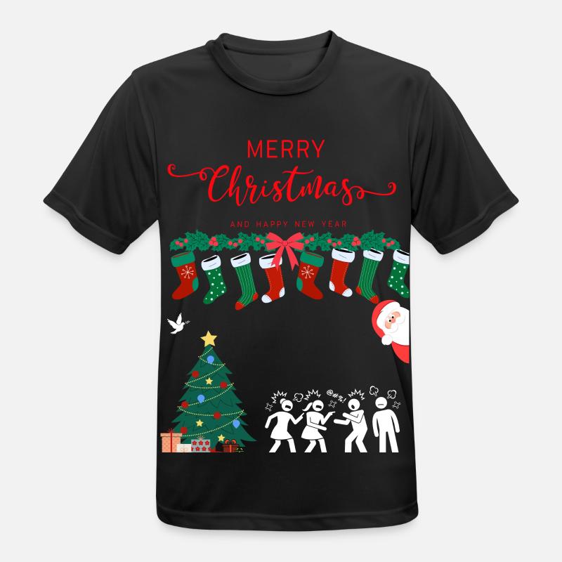 Glædelig jul - Herre T-shirt svedtransporterende - sort