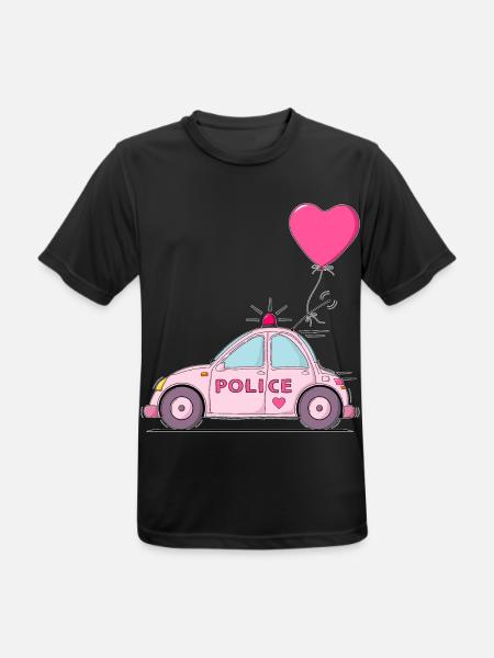 Police Heart Pink - Men's Breathable T-Shirt - black