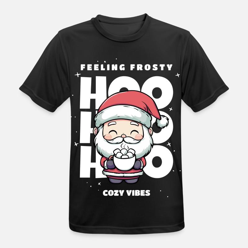 Weihnachten Pullover - Weihnachtsmann, Geschenk - Männer T-Shirt atmungsaktiv - Schwarz