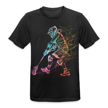 Lacrosse Player Sketch - Men's Breathable T-Shirt - black - Front - AI Model Male 178 light (178cm)