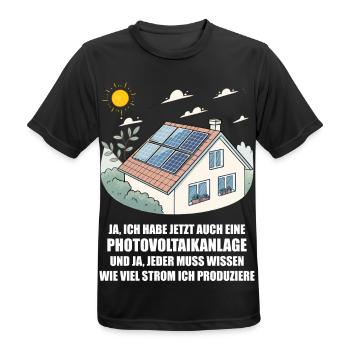 Photovoltaikanlage, Solarstrom, Sonnenenergie - Männer T-Shirt atmungsaktiv - Schwarz - Vorne - AI Model Male 178 light (178cm)