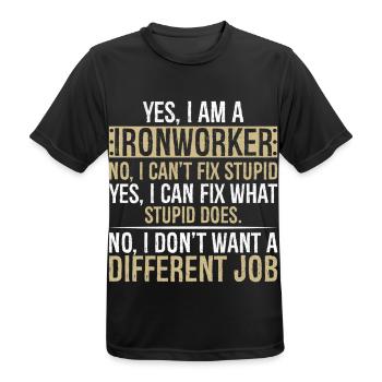 je suis ferronnier non je ne peux pas réparer stupide je - T-shirt respirant Homme - noir - Devant - AI Model Male 178 light (178cm)
