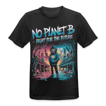 No Planet B – Fight for the Future - Men's Breathable T-Shirt - black - Front - AI Model Male 178 light (178cm)