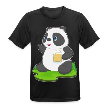 Panda Beer - Men's Breathable T-Shirt - black - Front - AI Model Male 178 light (178cm)