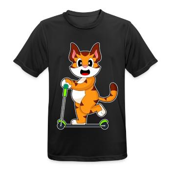 Tiger Tretroller - Männer T-Shirt atmungsaktiv - Schwarz - Vorne - AI Model Male 178 light (178cm)