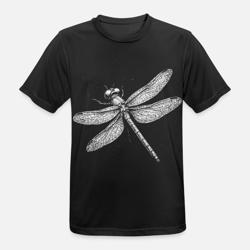 Libelle - Männer T-Shirt atmungsaktiv - Schwarz