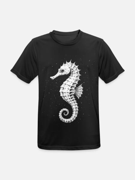 Seepferdchen - Männer T-Shirt atmungsaktiv - Schwarz