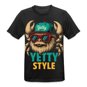 Graphisme Yeti Style Yetty - T-shirt respirant Homme - noir - Devant - AI Model Male 178 light (178cm)