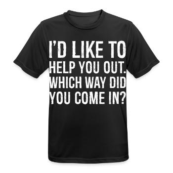 I'd like to help you out which way did you come - Men's Breathable T-Shirt - black - Front - AI Model Male 178 light (178cm)