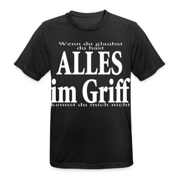 Do you think - you've got everything under control - Men's Breathable T-Shirt - black - Front - AI Model Male 178 light (178cm)