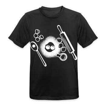 Dessin des ingrédients de cuisson - T-shirt respirant Homme - noir - Devant - AI Model Male 178 light (178cm)