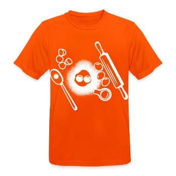 Dessin des ingrédients de cuisson - T-shirt respirant Homme - orange néon - Devant - AI Model Male 185 dark (185cm)