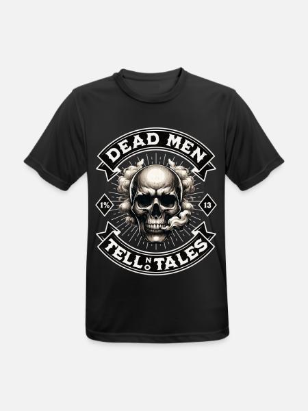 Biker Totenkopf Motorradclub Patch - Männer T-Shirt atmungsaktiv - Schwarz