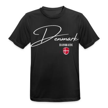 I love Denmark, minimalist sleek design - Men's Breathable T-Shirt - black - Front - AI Model Male 178 light (178cm)