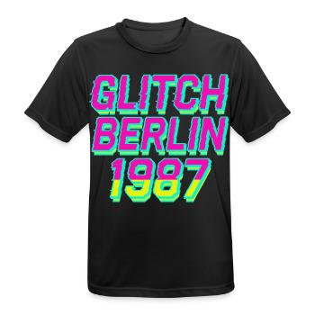 Glitch Berlin 1987 - Männer T-Shirt atmungsaktiv - Schwarz - Vorne - AI Model Male 178 light (178cm)