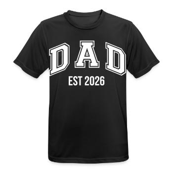 Dad established 2026 Vatertag Vatertagsgeschenk - Männer T-Shirt atmungsaktiv - Schwarz - Vorne - AI Model Male 178 light (178cm)