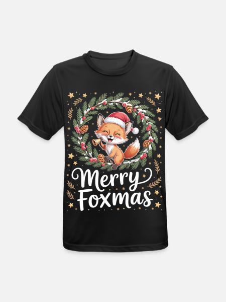 Lustiges Fuchs Weihnachts T-Shirt - Männer T-Shirt atmungsaktiv - Schwarz