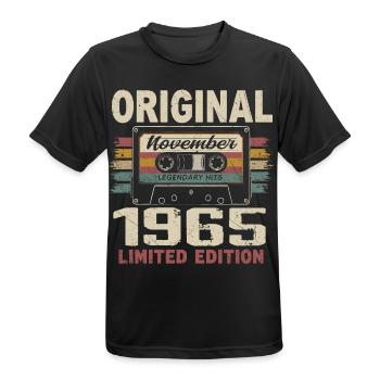 November 1965 Gift November 1965 - Men's Breathable T-Shirt - black - Front - AI Model Male 178 light (178cm)