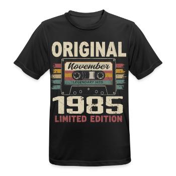 Novembre 1985 Cadeau Novembre 1985 - T-shirt respirant Homme - noir - Devant - AI Model Male 178 light (178cm)