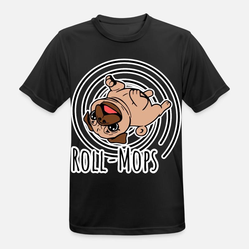 Rollender Mops - Ein Roll-Mops - Männer T-Shirt atmungsaktiv - Schwarz