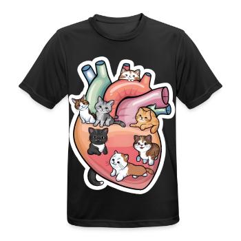Maine Coon Katze Hauskatze Liebe - Männer T-Shirt atmungsaktiv - Schwarz - Vorne - AI Model Male 178 light (178cm)