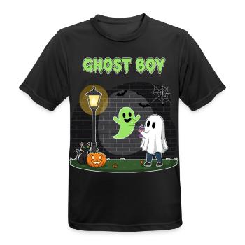 Ghost Boy Halloween Scene - Men's Breathable T-Shirt - black - Front - AI Model Male 178 light (178cm)
