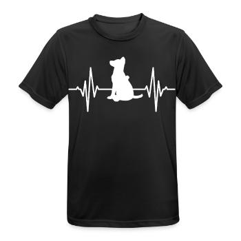 Schäferhund Herzlinie - Männer T-Shirt atmungsaktiv - Schwarz - Vorne - AI Model Male 178 light (178cm)