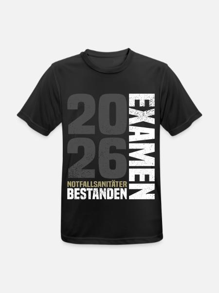 Notfallsanitäter Examen Bestanden 2026 - Männer T-Shirt atmungsaktiv - Schwarz