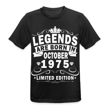 Geboren im Oktober 1975 - Vintage-Geschenk Oktober - Männer T-Shirt atmungsaktiv - Schwarz - Vorne - AI Model Male 178 light (178cm)