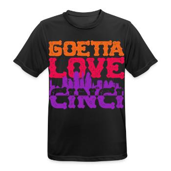 Goetta Love Cinci Sausage - Men's Breathable T-Shirt - black - Front - AI Model Male 178 light (178cm)