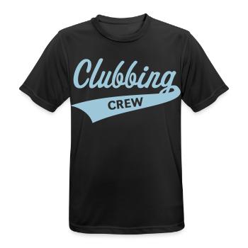 Clubbing crew (Fête / Célébrations / Danse / Bleu ciel) - T-shirt respirant Homme - noir - Devant - AI Model Male 178 light (178cm)