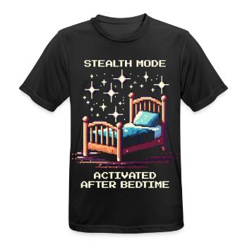 Stealth-Modus: nach dem Zubettgehen | Eltern - Männer T-Shirt atmungsaktiv - Schwarz - Vorne - AI Model Male 178 light (178cm)